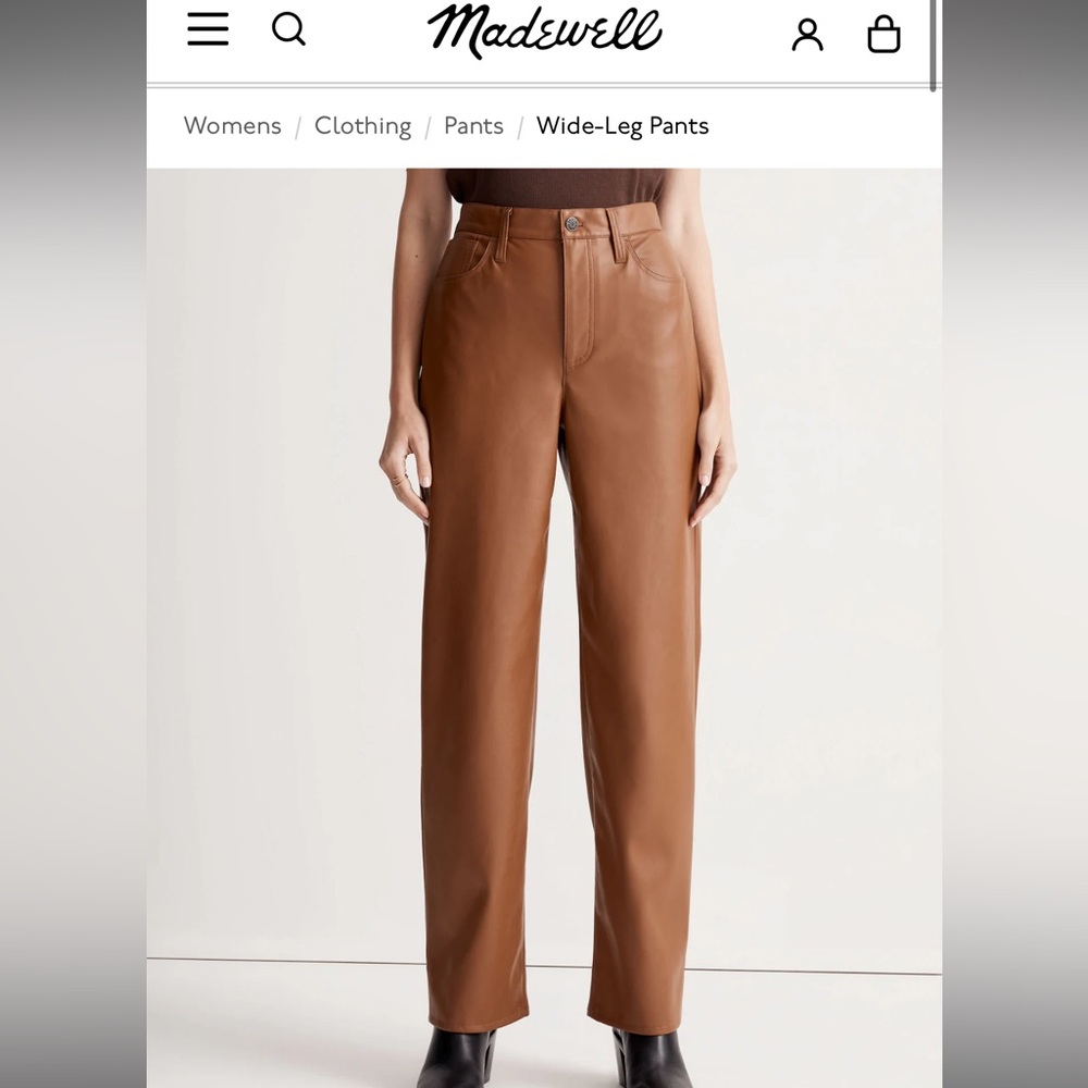 Madewell The Perfect Vintage Wide-Leg Pant: Faux Leather Edition